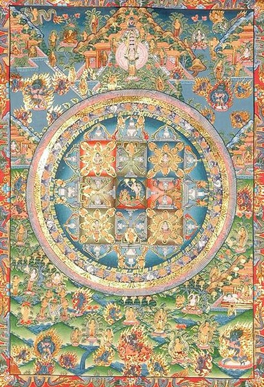 a rare mandala of mayadevi and buddhas with the tq19 (Medium)