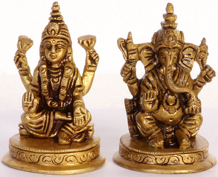 lakshmi ganesha altar piece small sculptures ro61