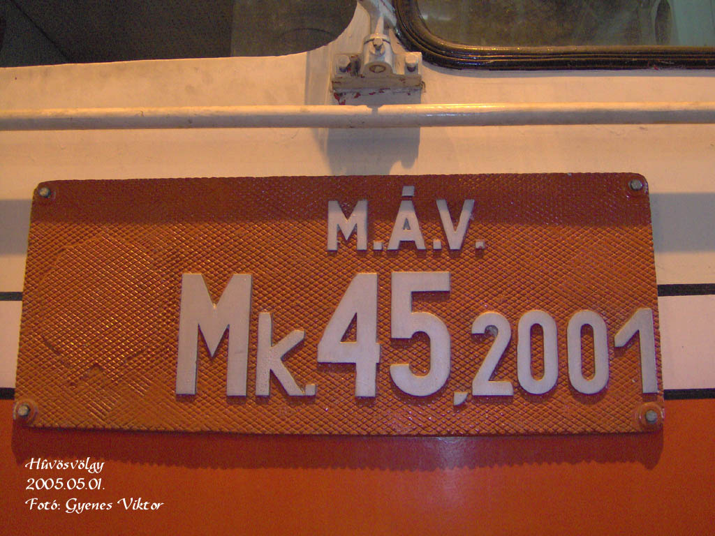 Mk45-2001 táblája