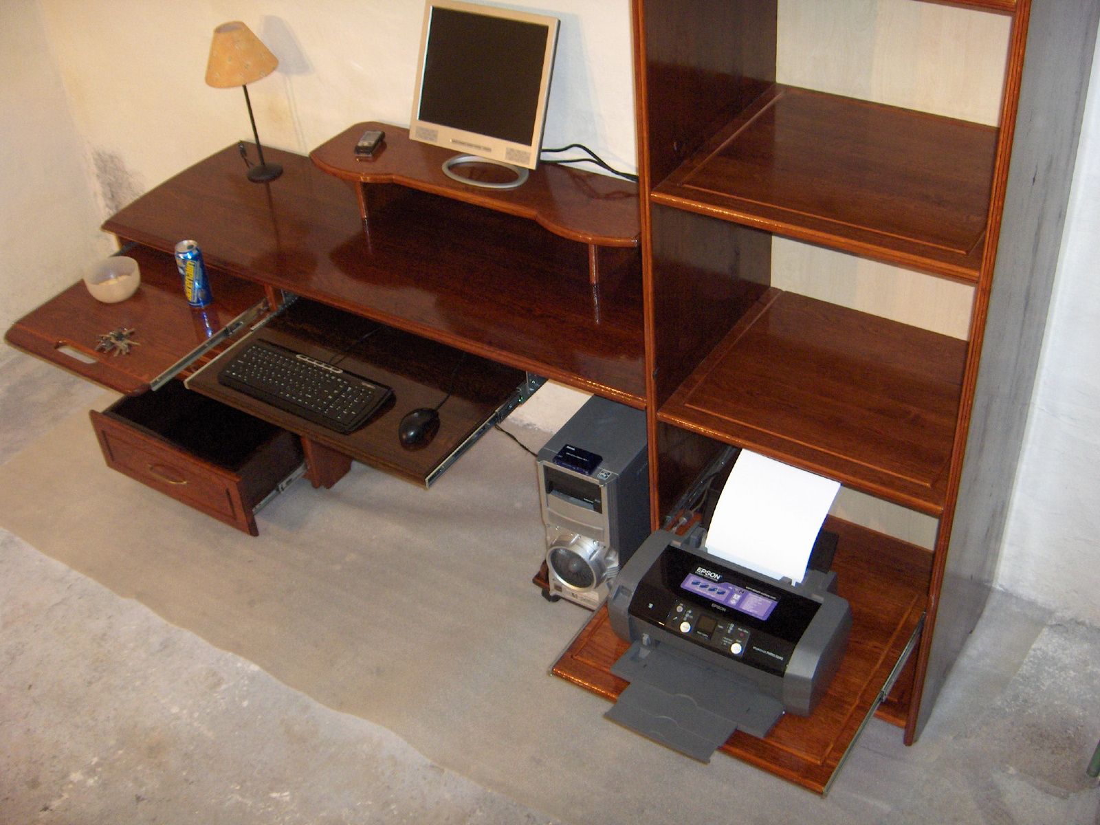 uniq design oak computer desk (2)