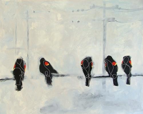 Birds on a wire (Marshall Dines)